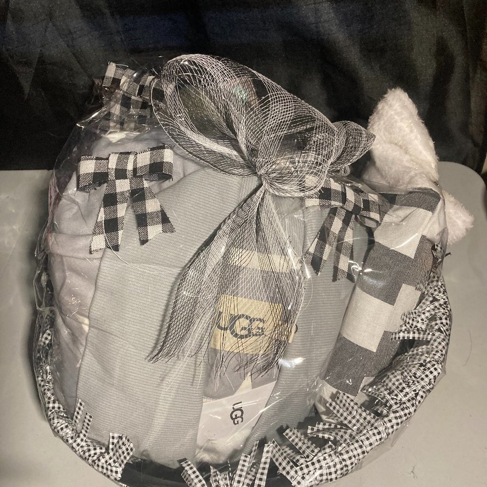 UGG gray robe gift basket